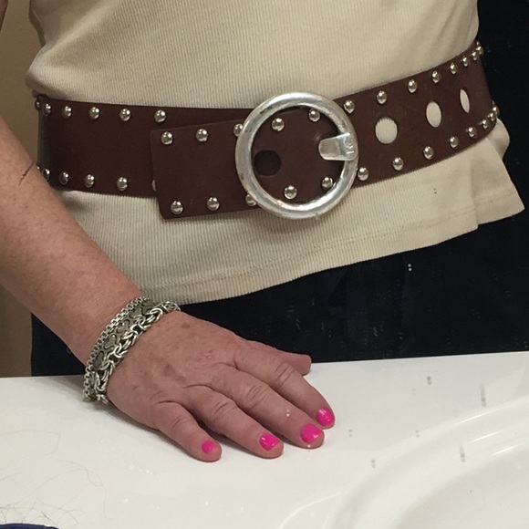 MICHAEL Michael Kors Accessories - MK Leather studded belt sz M